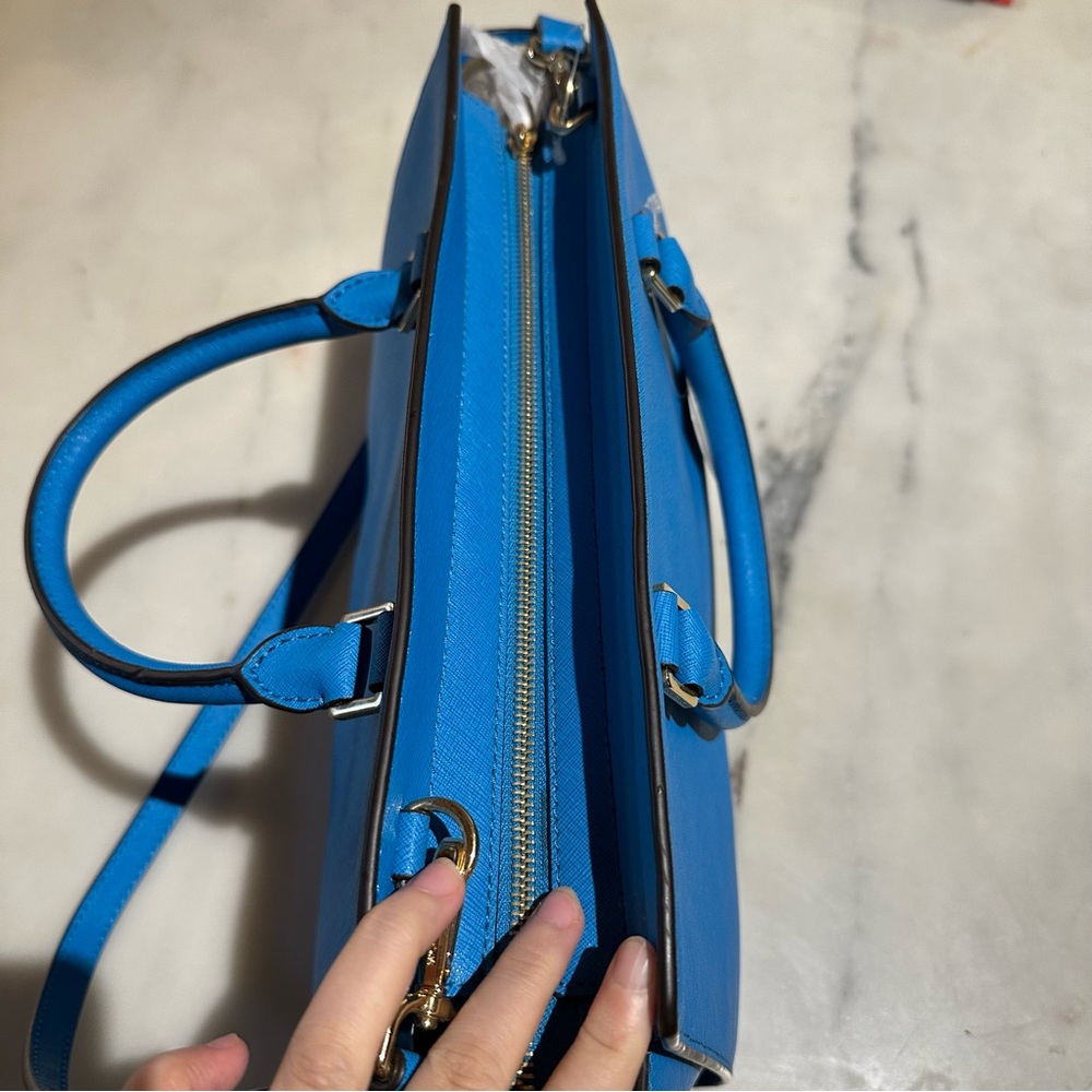 MICHAEL Michael Kors Electric Blue Saffiano Leather Satchel - Picture 4 of 5